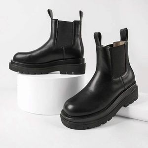 Faux leather Chelsea slip on boot